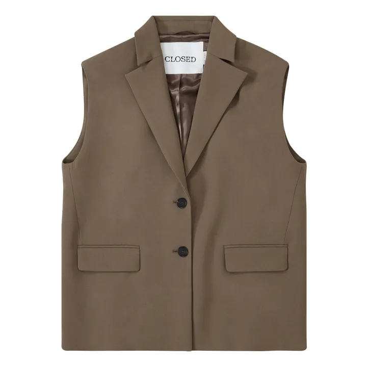 Closed Blazer Sans Manches | Vert kaki