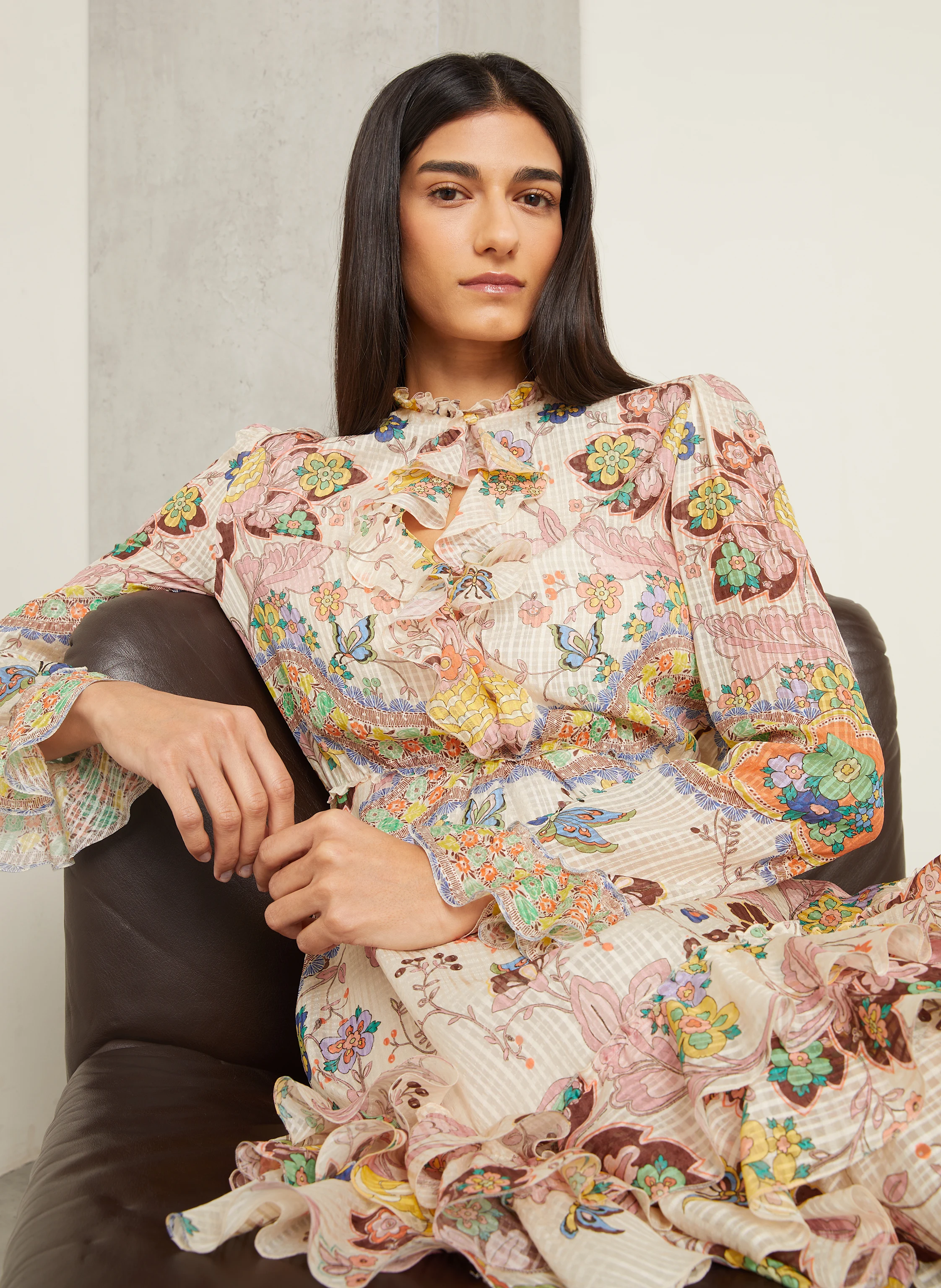 ETRO Seidenkleid mit Rüschen