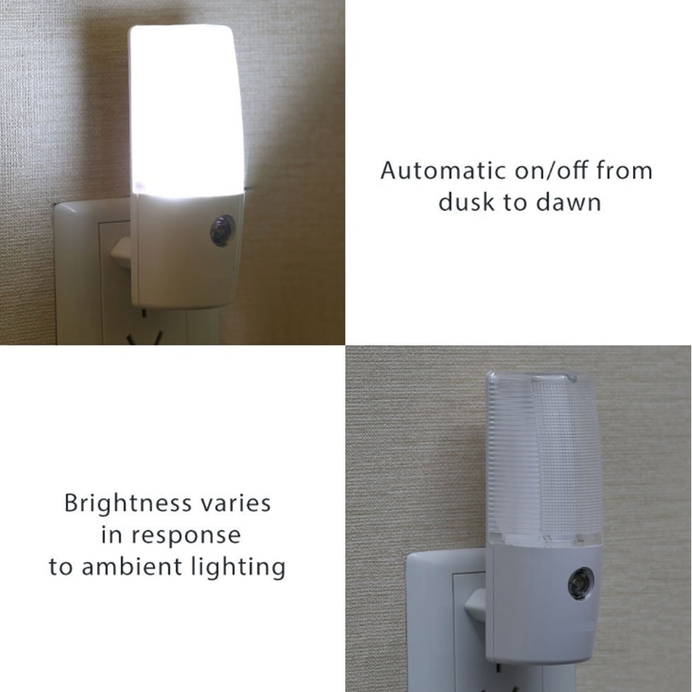 LED Nachtlicht Stecker mit automatischem Tag / Nacht Sensor (78.12046) - Weiss