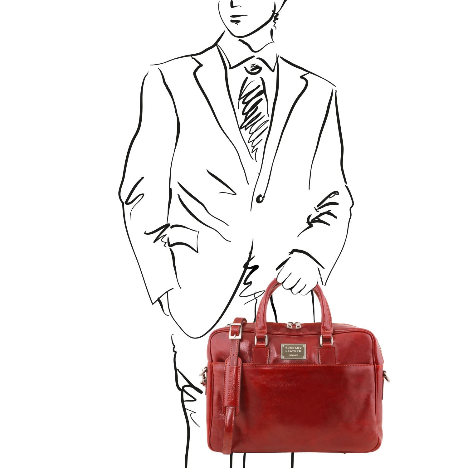 TL141241 – Urbino – leren laptop Aktetas with front pocket