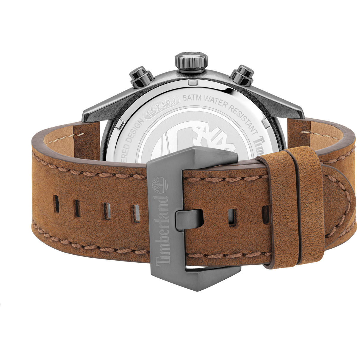 Montre Timberland homme acier cuir marron