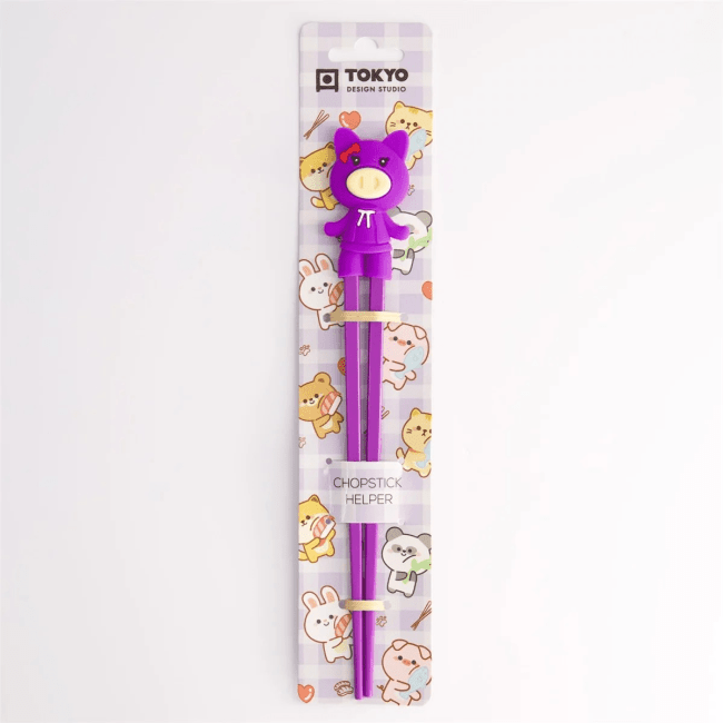 Tokyo Kinder Eetstokjes Varken Meisje Paars 22cm