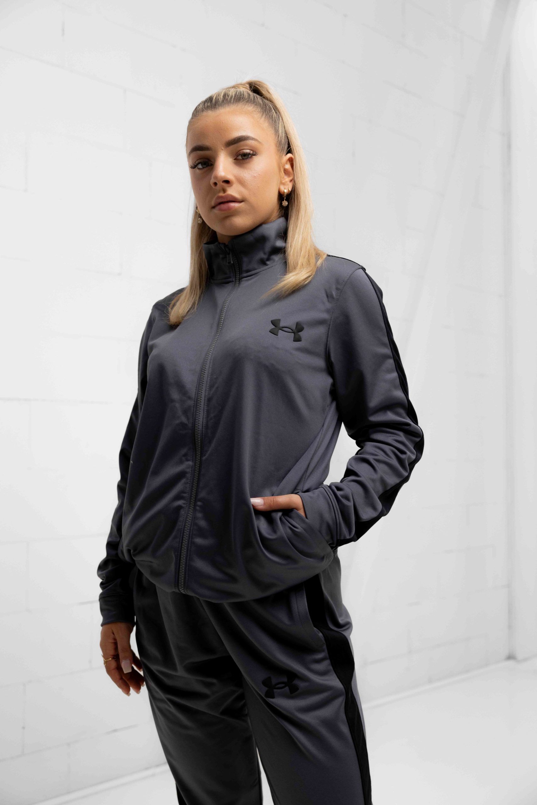 Under Armour Rival Knit Trainingspak Dames Grijs