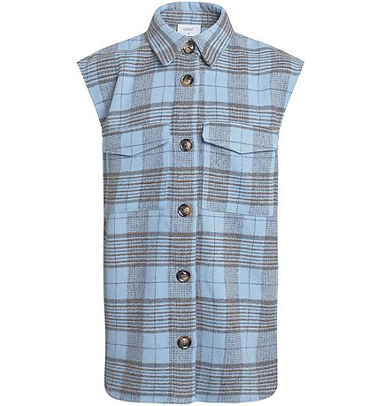 Grunt Weste - Nadya - Baby Blue m. Karos