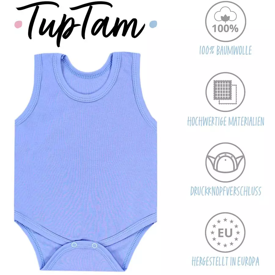 TupTam Baby Jungen Achselbody 5er Pack hellblau