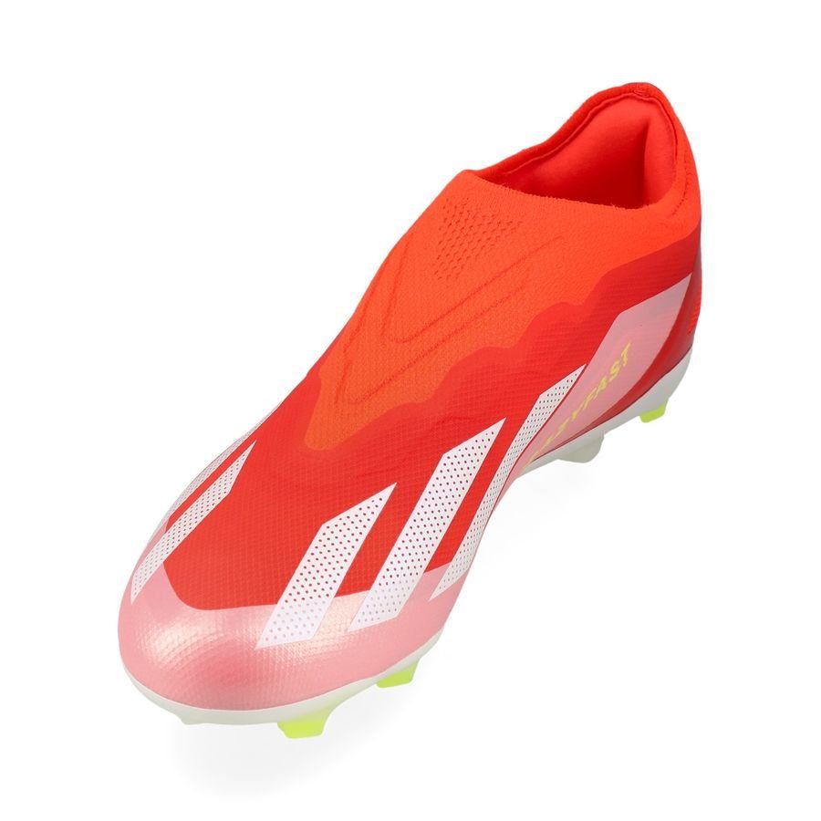 adidas X Crazyfast Elite Laceless FG Energy Citrus - Rouge/Blanc/Jaune Enfant