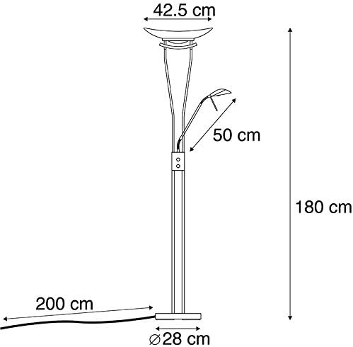 QAZQA - Moderne Stehleuchte I Stehlampe I Standleuchte I Lampe I Leuchte Bronze inkl. LED und Dimmer - Lexus Dimmer I Dimmbar I Wohnzimmer I Schlafzimmer I Deckenfluter - Stahl Länglich - I (nicht aus