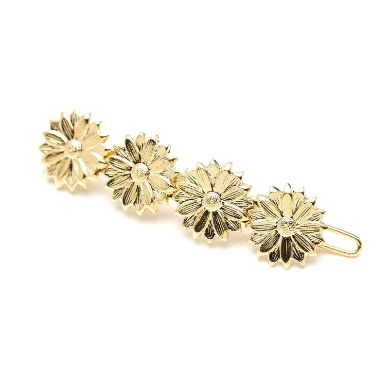mini barrette fleurs doré à l'or fin - MAÏA