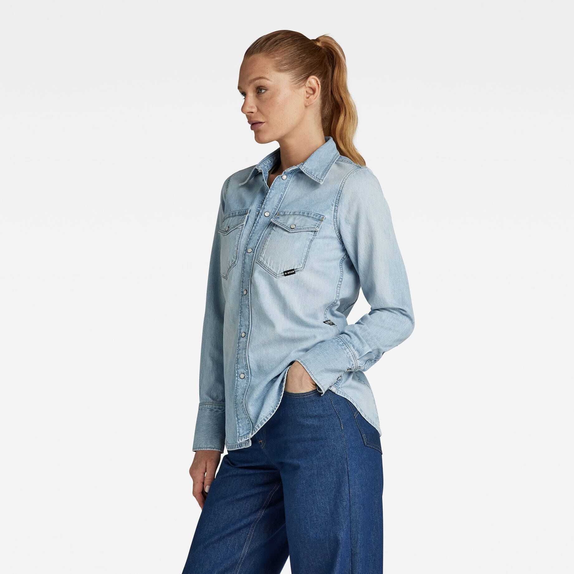 G-Star RAW| Damen Jeansbluse SLIM WESTERN SHIRT Langarm