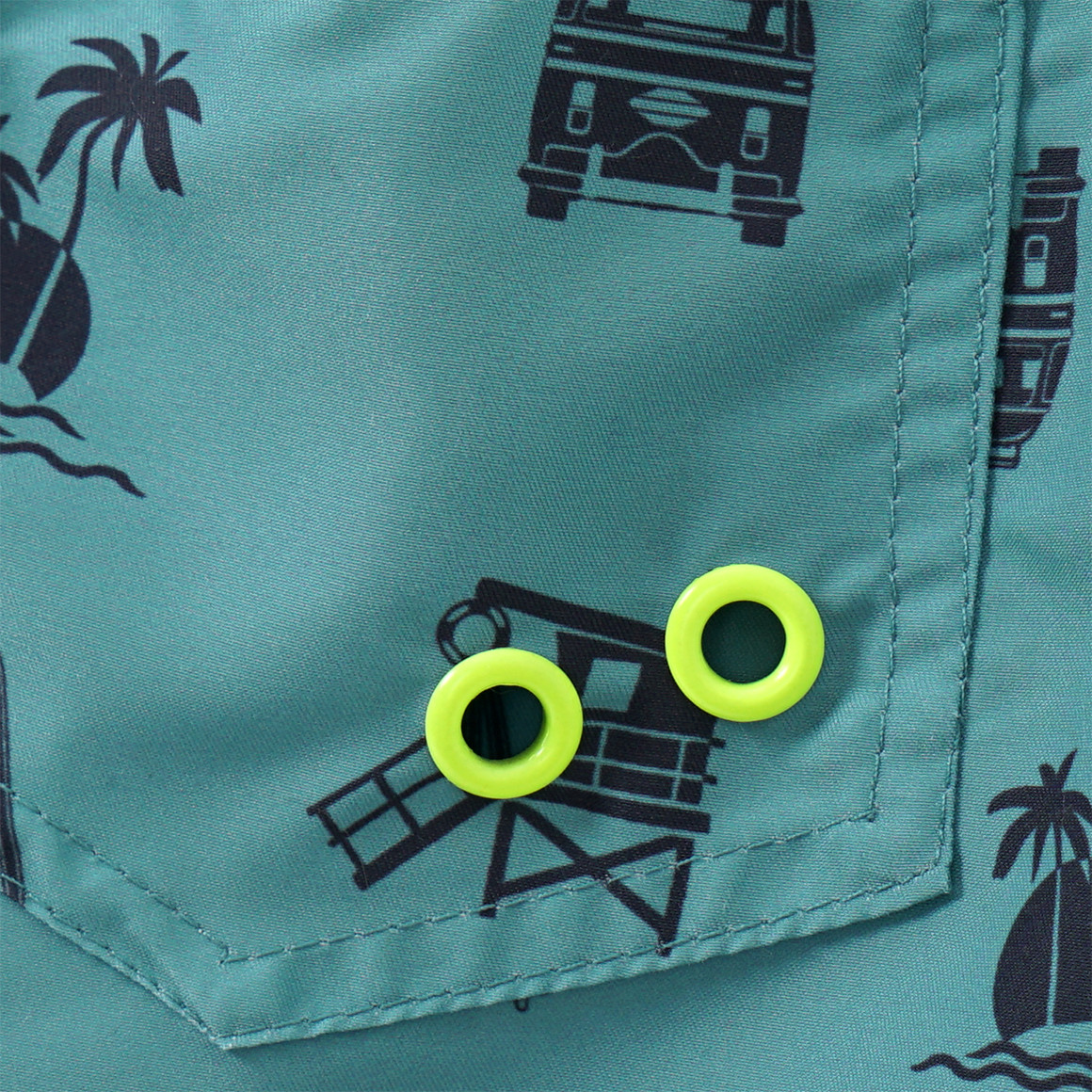 Yigga Jungen Badeshorts mit Sommer-Motiven dunkelgrün