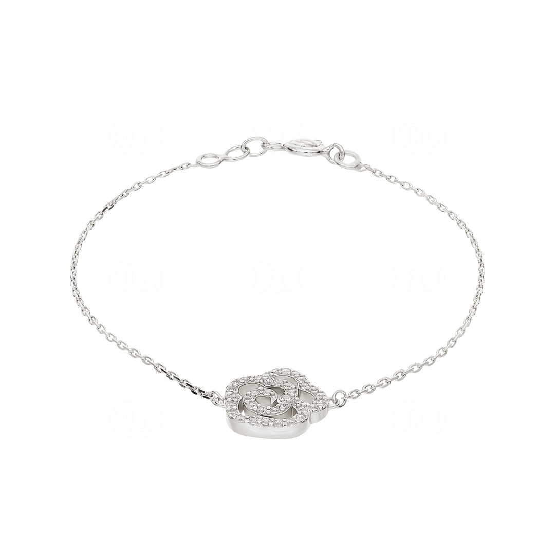 Armband 925 Silber rhodiniert mit Zirkonia 19cm