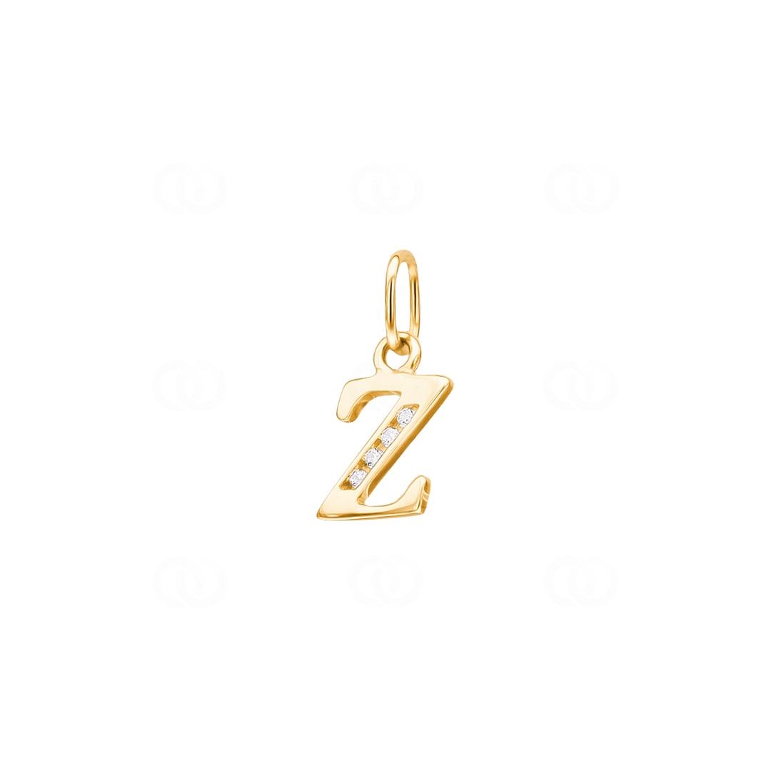 Anhänger 750/18 K Gelbgold Buchstabe Z mit Zirkonia