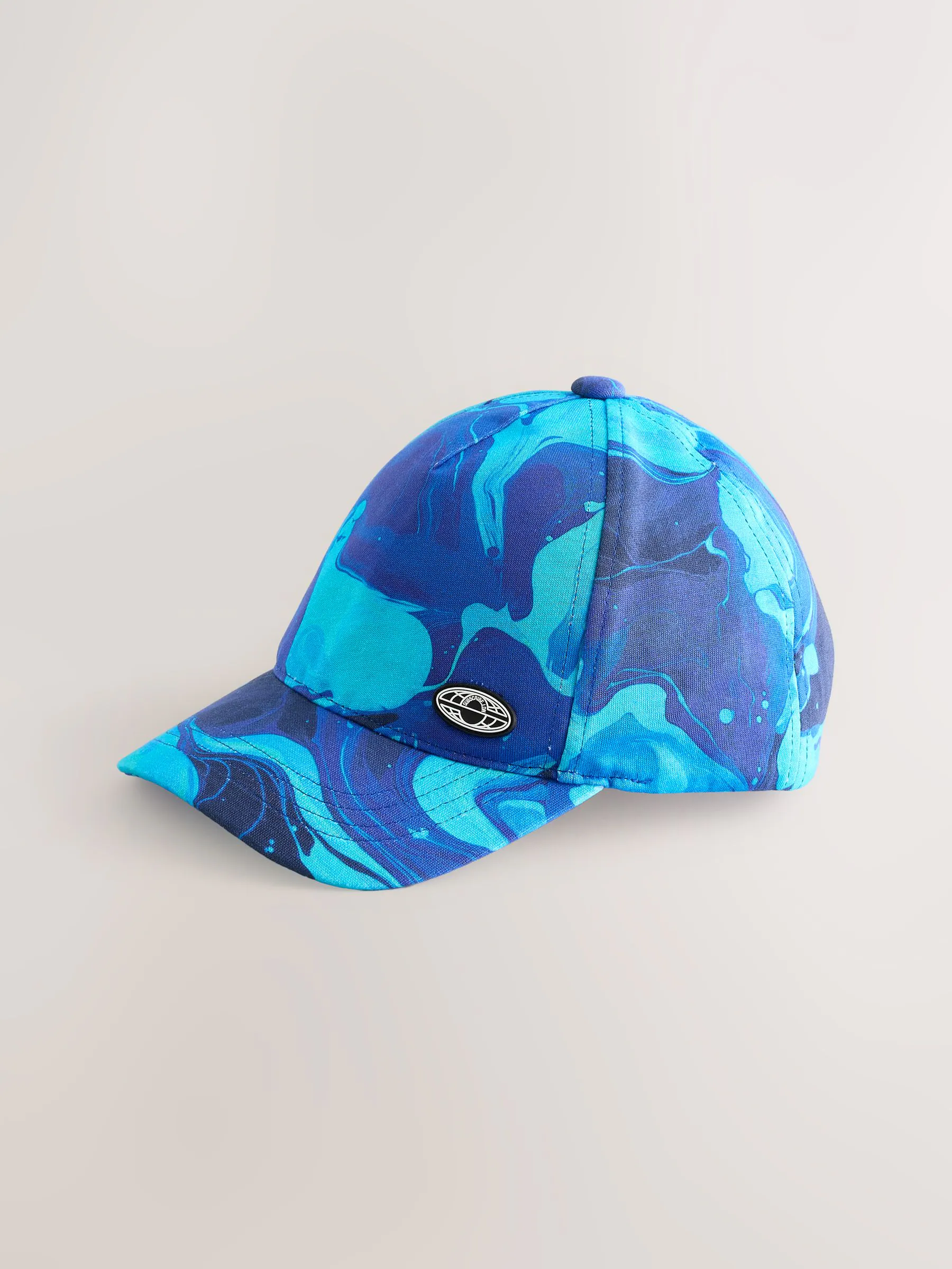 Blauwe marmerprint - 100% katoenen baseballcap (1-16jaar)
