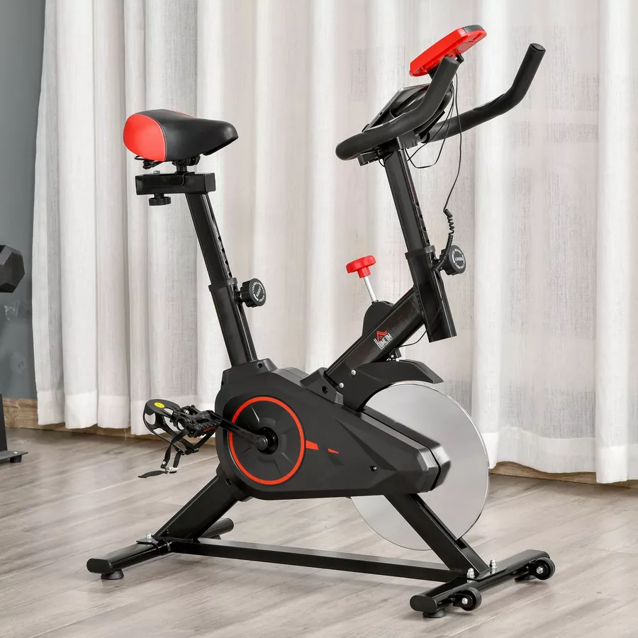 HOMCOM Fitnessfahrrad mit LCD-Monitor schwarz