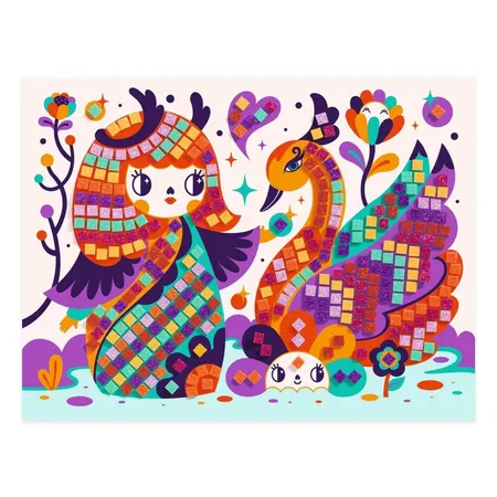 Djeco Mosaike: Glitzer Kokeshi