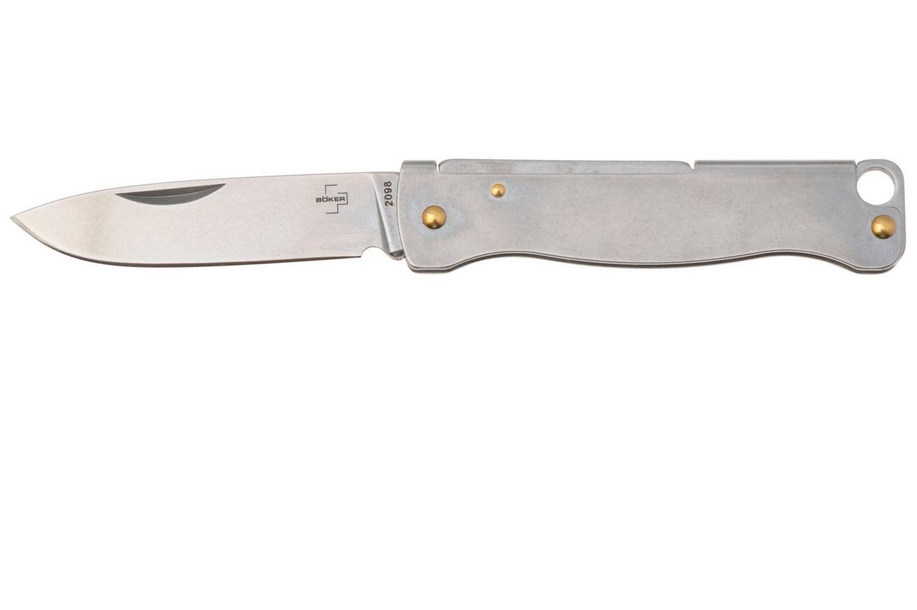 Böker Plus Atlas Mini 01BP0024 Stonewashed 12C27, Stainless, sleutelhangerzakmes