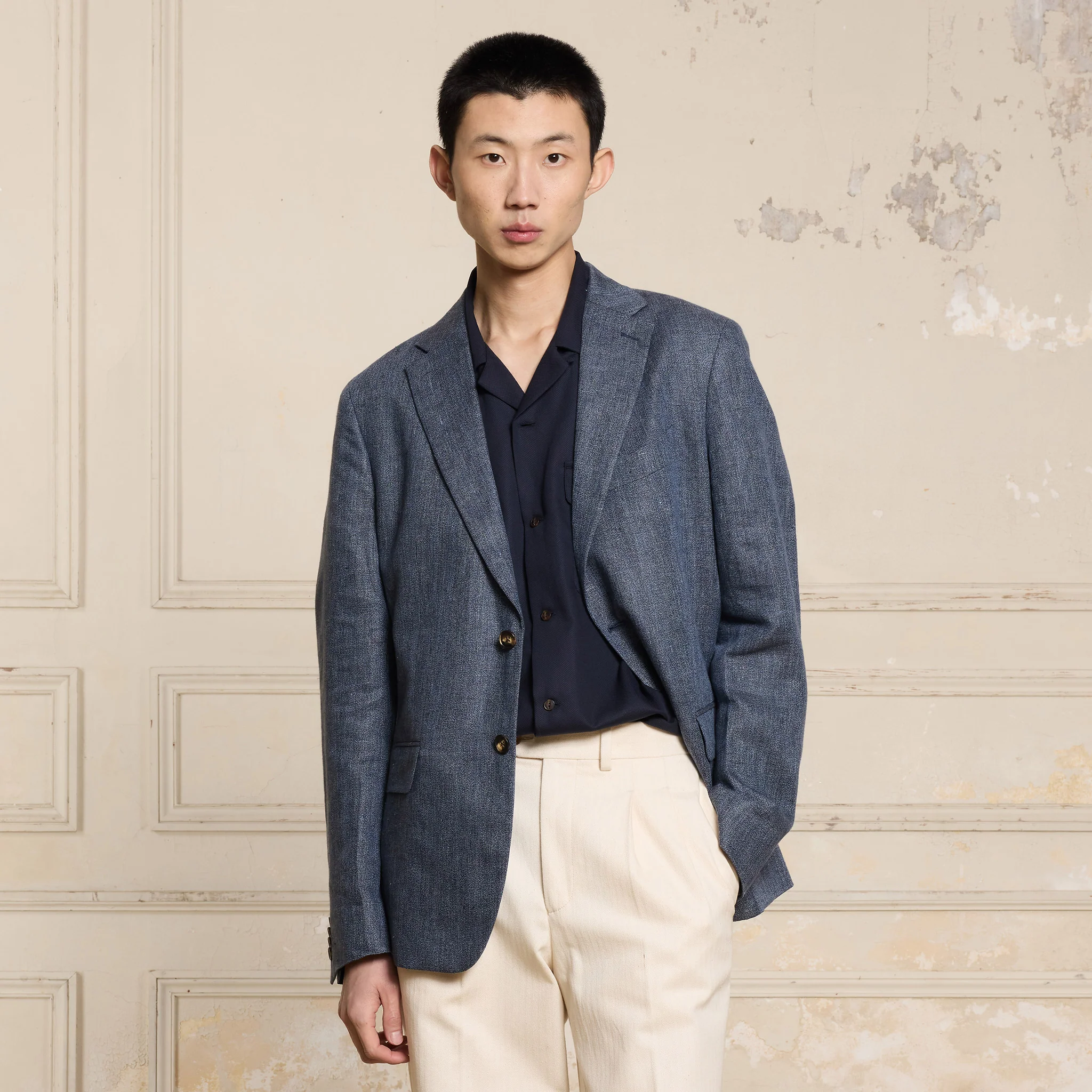 Smart blue linen jacket