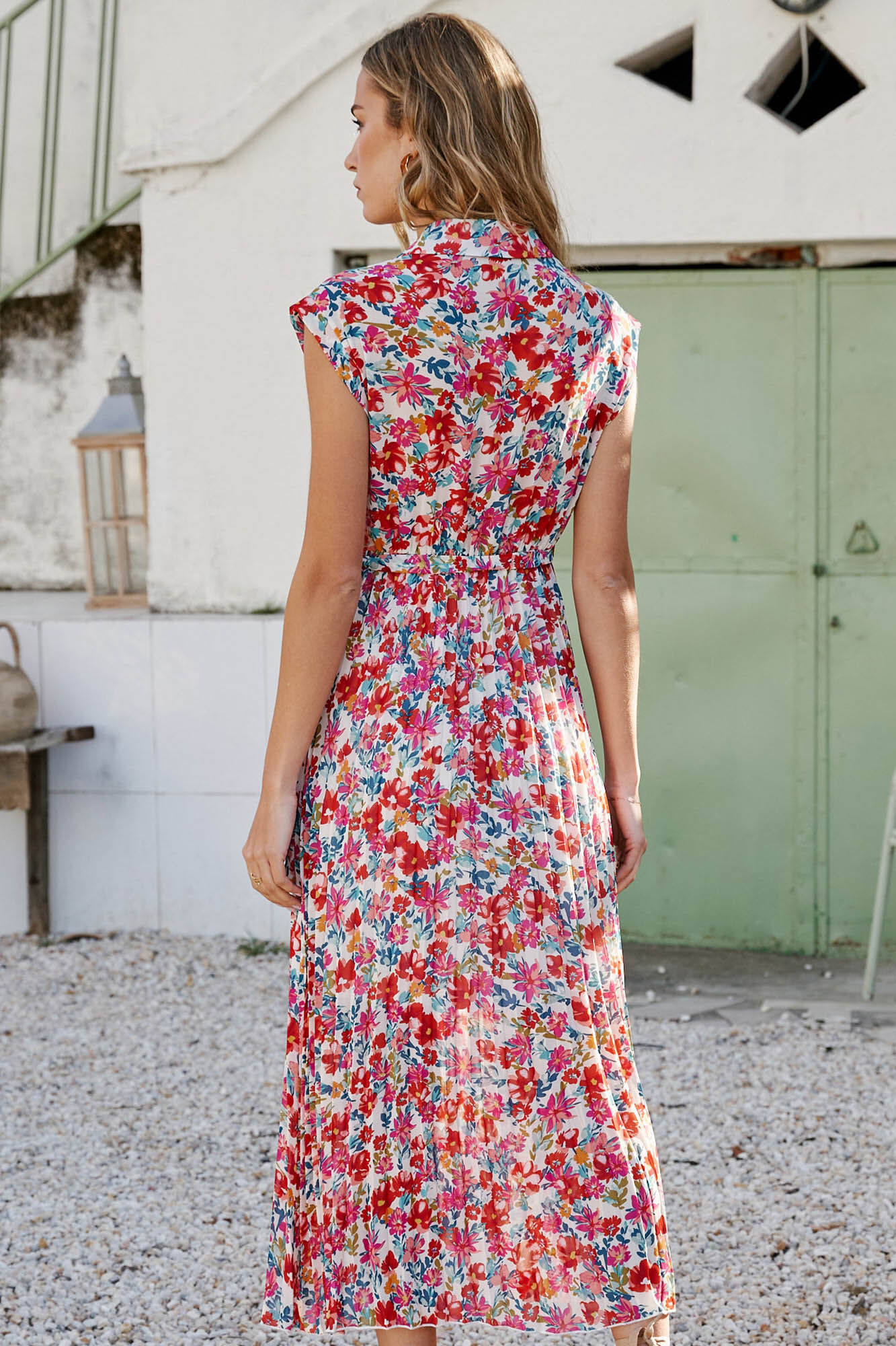 Vestido plissado Nala - Vermelho