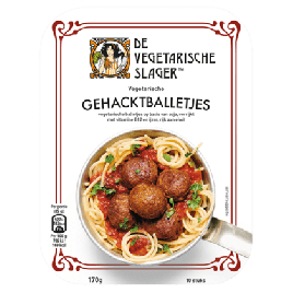 De Vegetarische Slager Vegetarische gehacktballetjes (voor uw eigen risico, geen restitutie mogelijk)