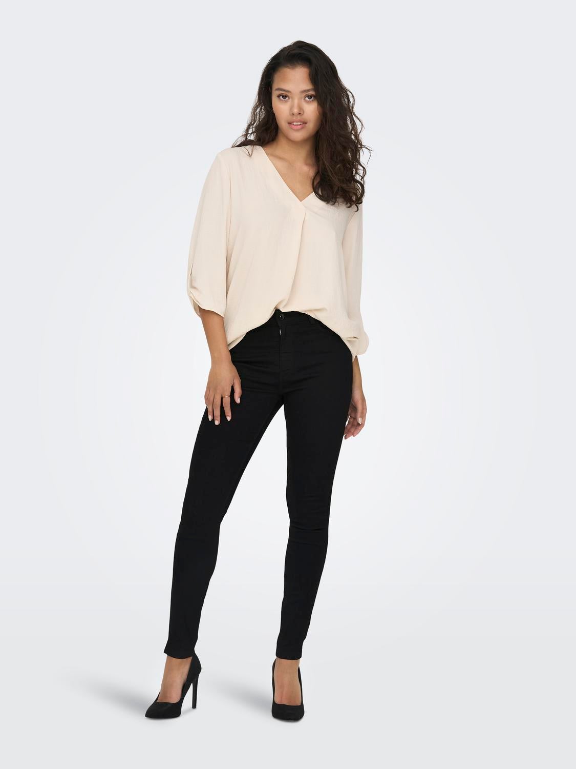 JDYMOLLY Hohe Taille Skinny Fit Jeans Black Denim