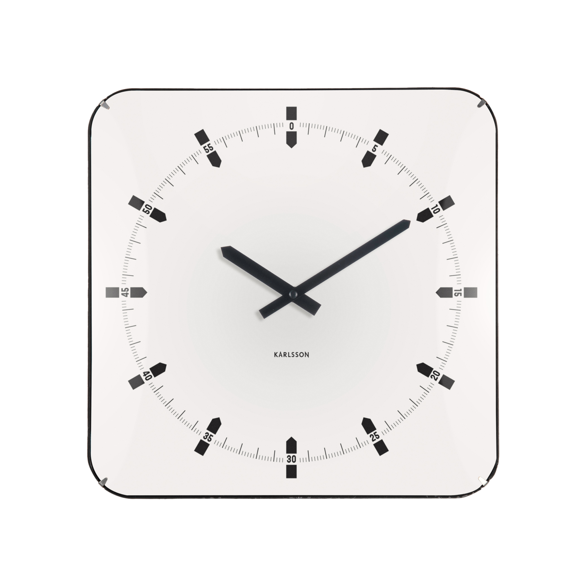 Wandklok Sucinto Dome Square Wit
