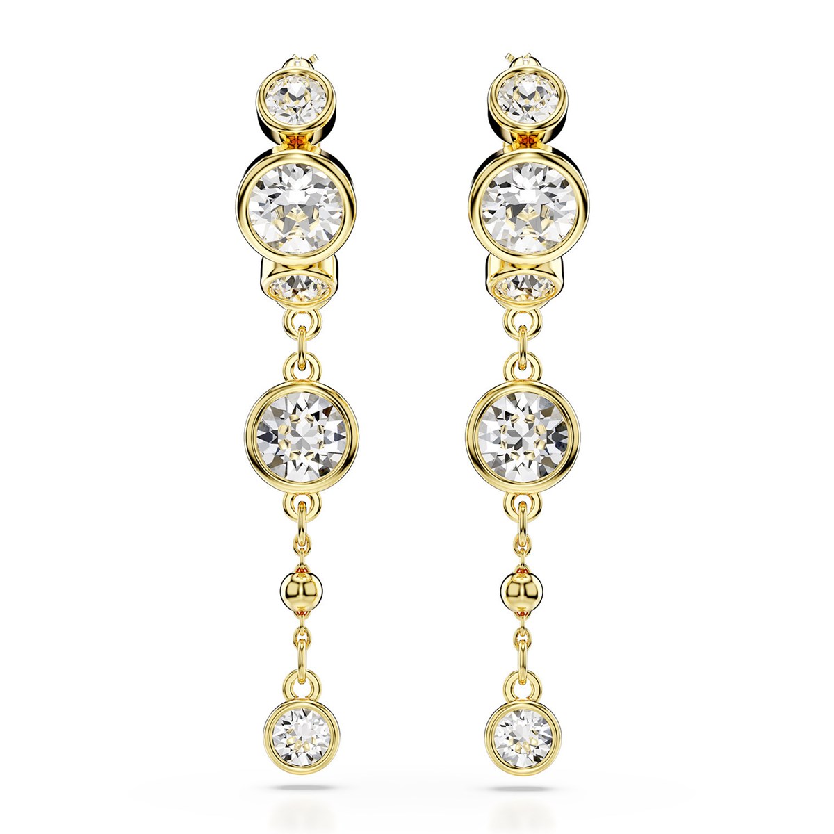 Boucles d'oreilles pendantes Swarovski Imberdorées