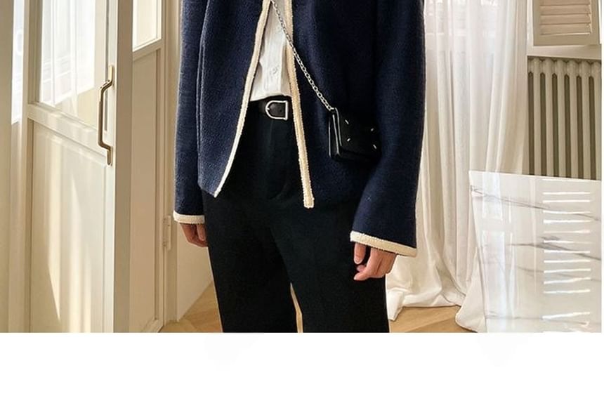 SeoulPop - Unisex tweedjas met contrasterende afwerking