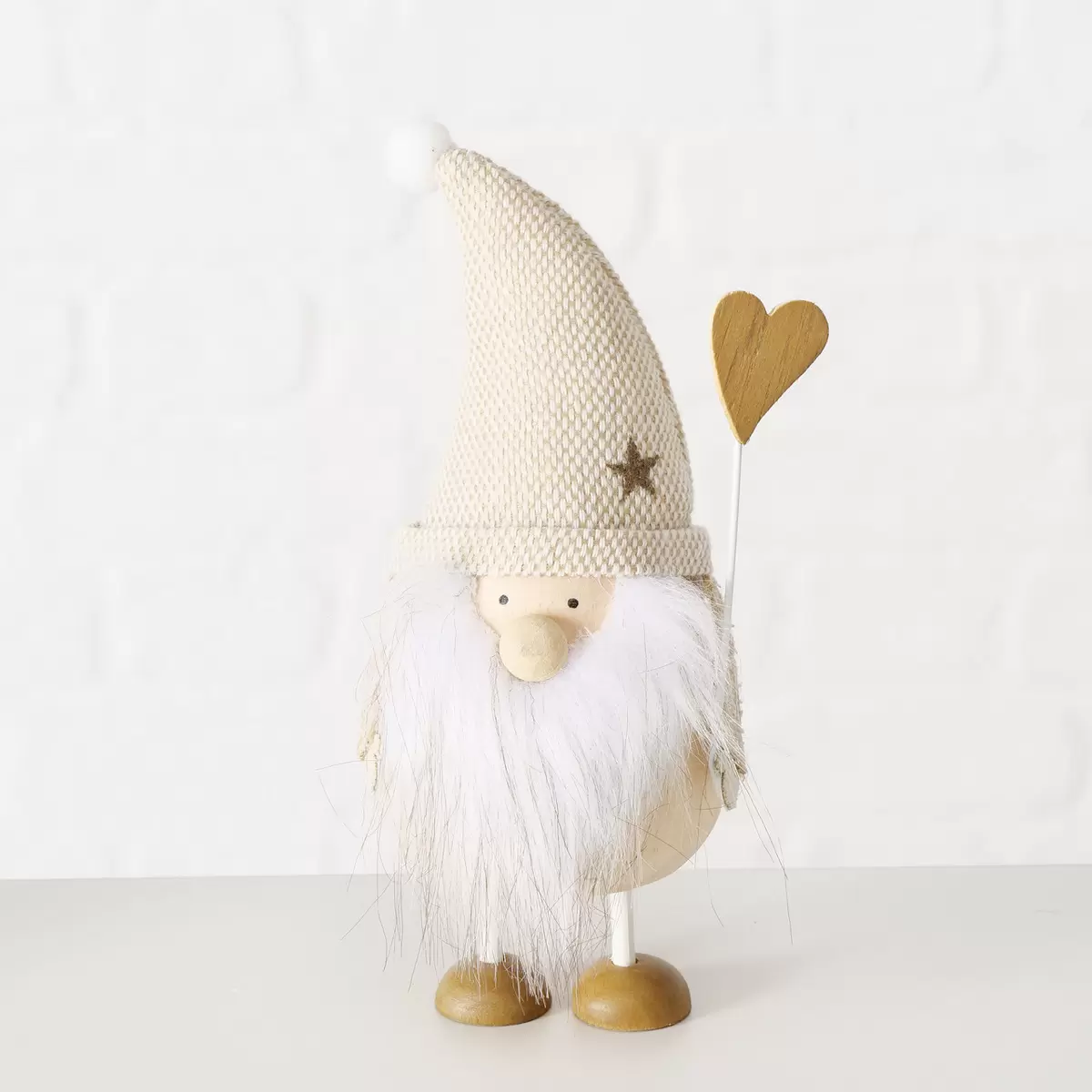 Weihnachtsmann Wichtel Lutti beige,weiss