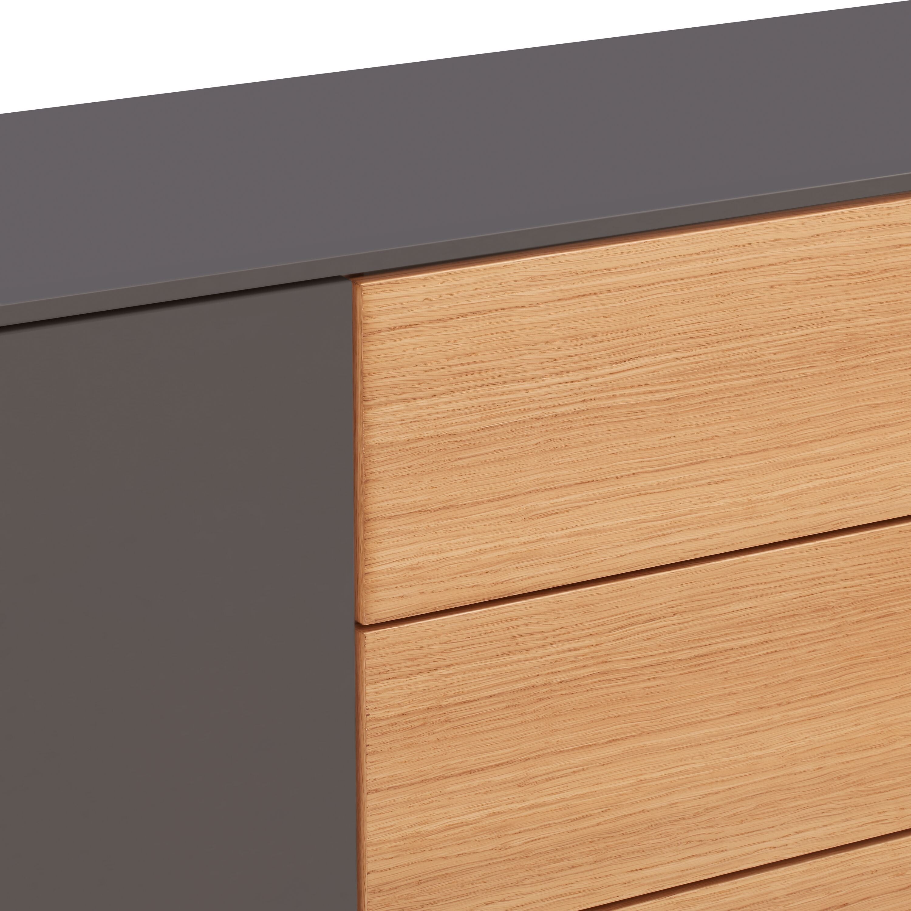 TILL Sideboard - Dunkelgrau / B: 196.0 cm x T: 41.0 cm x H: 83.8 cm