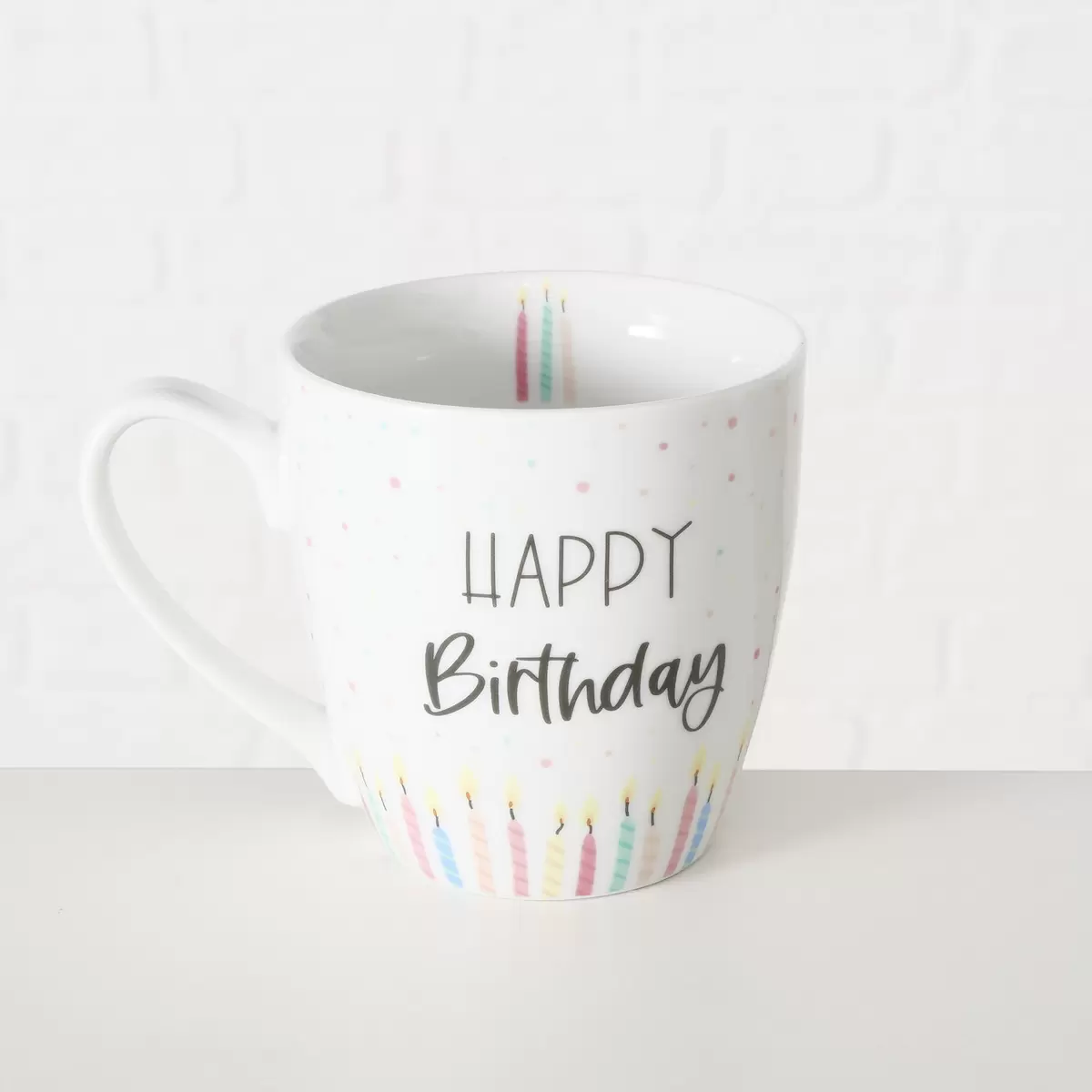 Jumbobecher Happy Birthday bunt,weiss