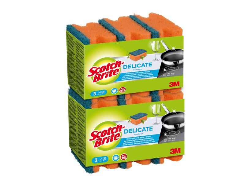 Scotch-Brite Schwamm Scotch-Brite Delicate 6 Stück Scotch Reinigungsschwamm