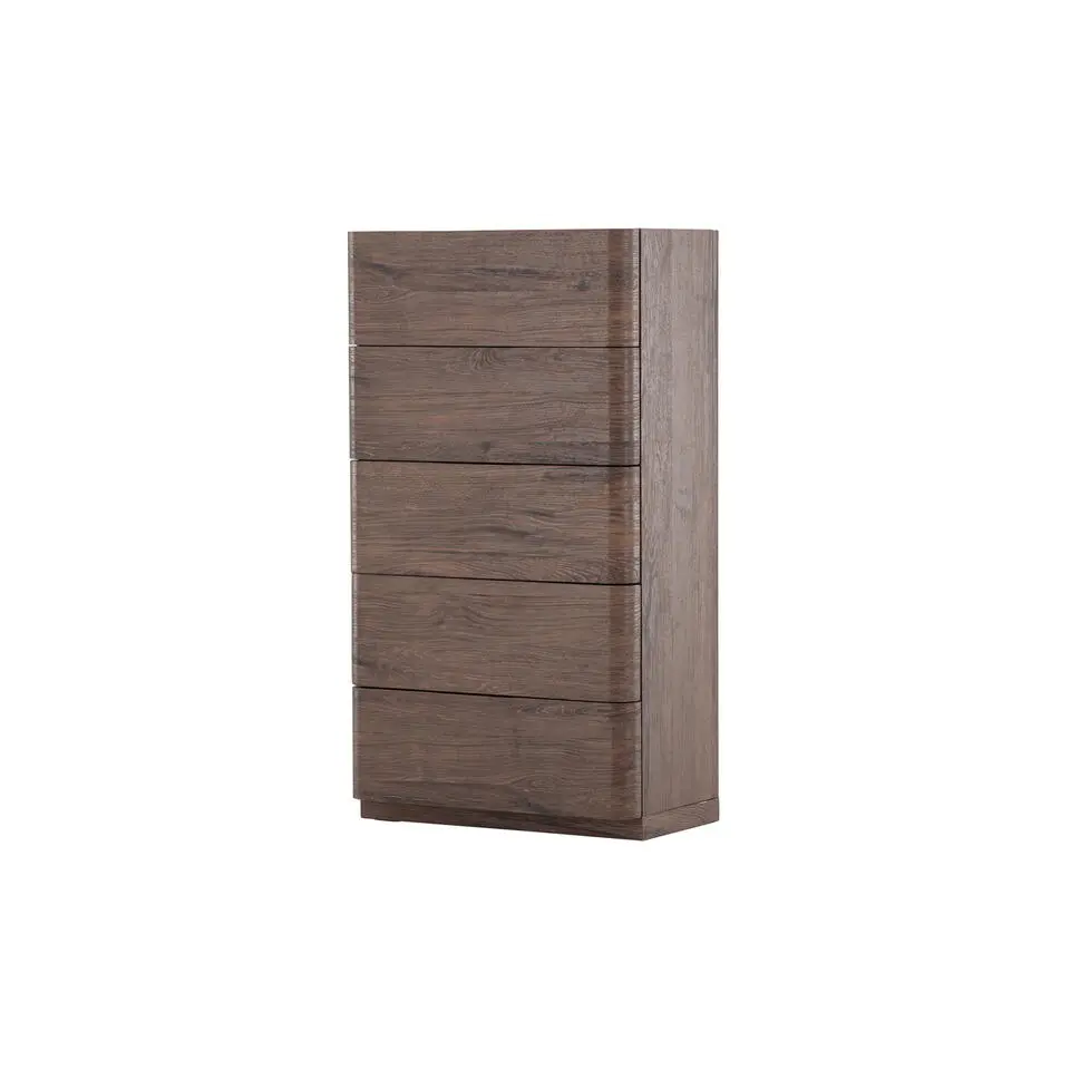 Ladekast 5 Lades - Donkerbruin MDF - 55x35x100cm - Noble