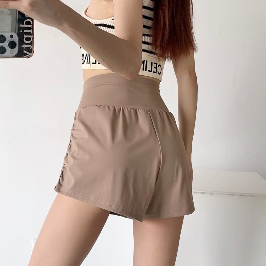 Osion - Hoge taille effen wijde joggingbroek