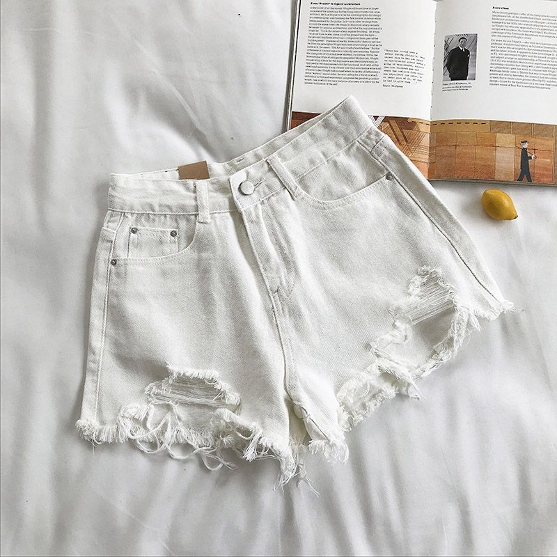 HYAKU - Versleten gewassen denim shorts