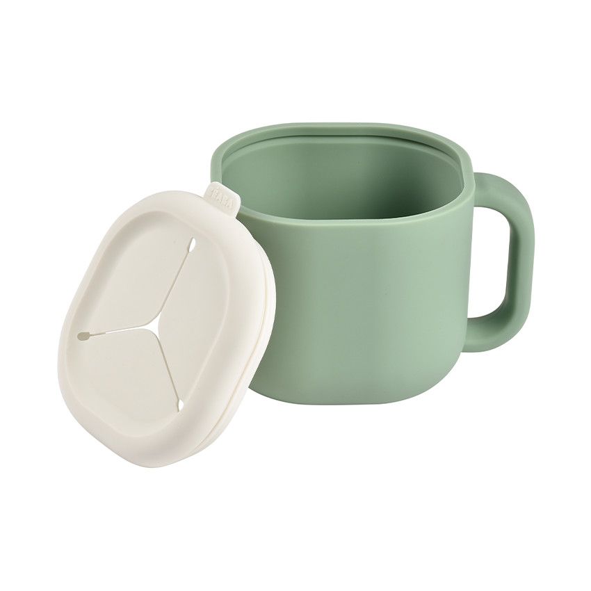Tasse Pick & Snack en silicone sage green - Ecru