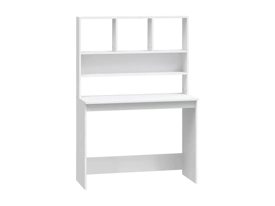 Bureau avec étagères Blanc 102x45x148 cm Bois d'ingénierie