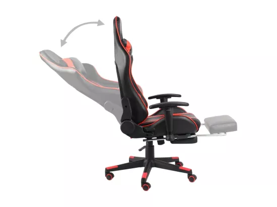 Chaise de jeu pivotante avec repose-pied Rouge PVC