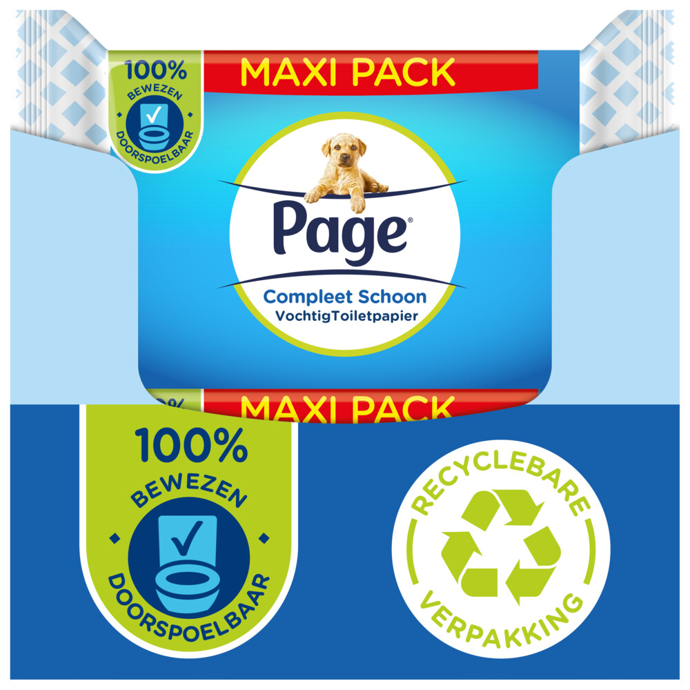 Page Vochtig Toiletpapier Compleet Schoon Maxi74 stuks