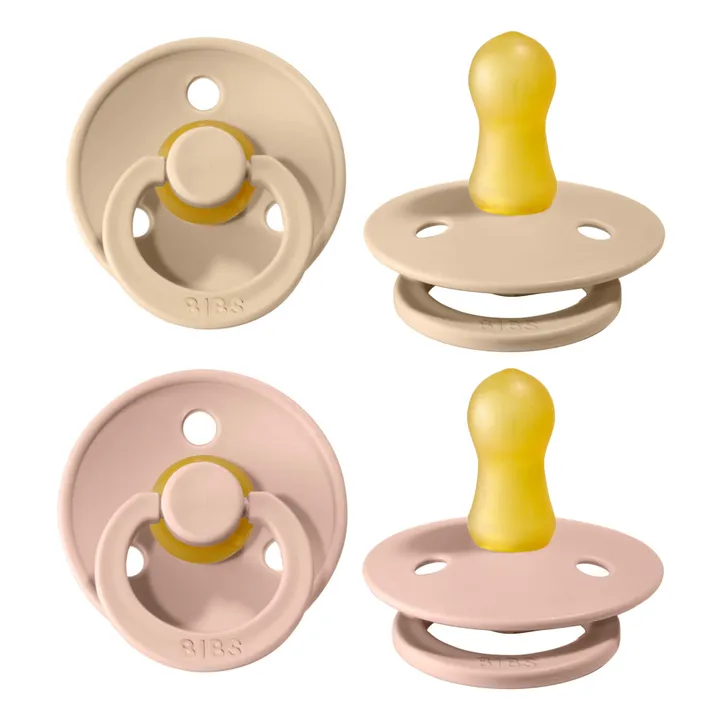 Bibs Tétines en caoutchouc naturel - Set de 2 | Rose