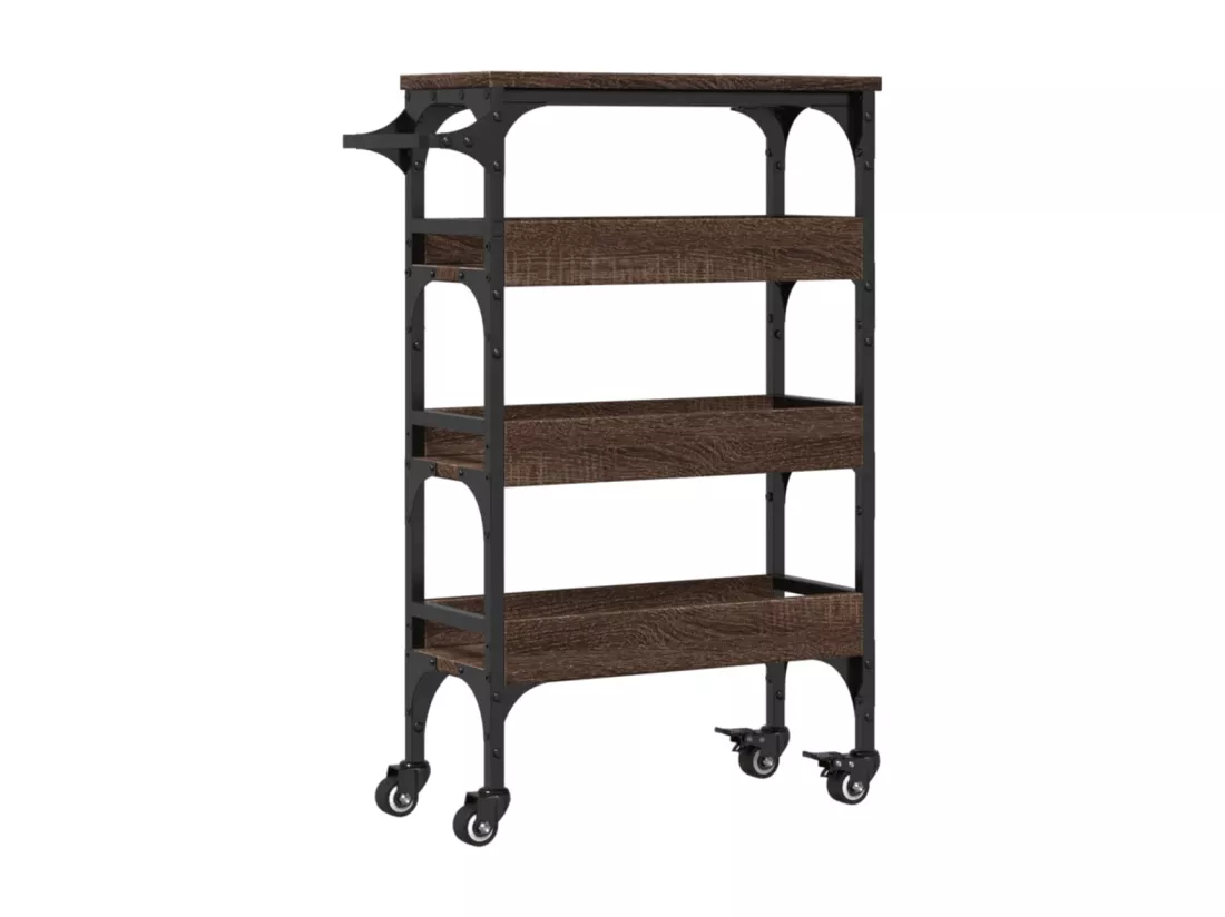Chariot de cuisine chêne marron 53x20x76 cm bois d'ingénierie