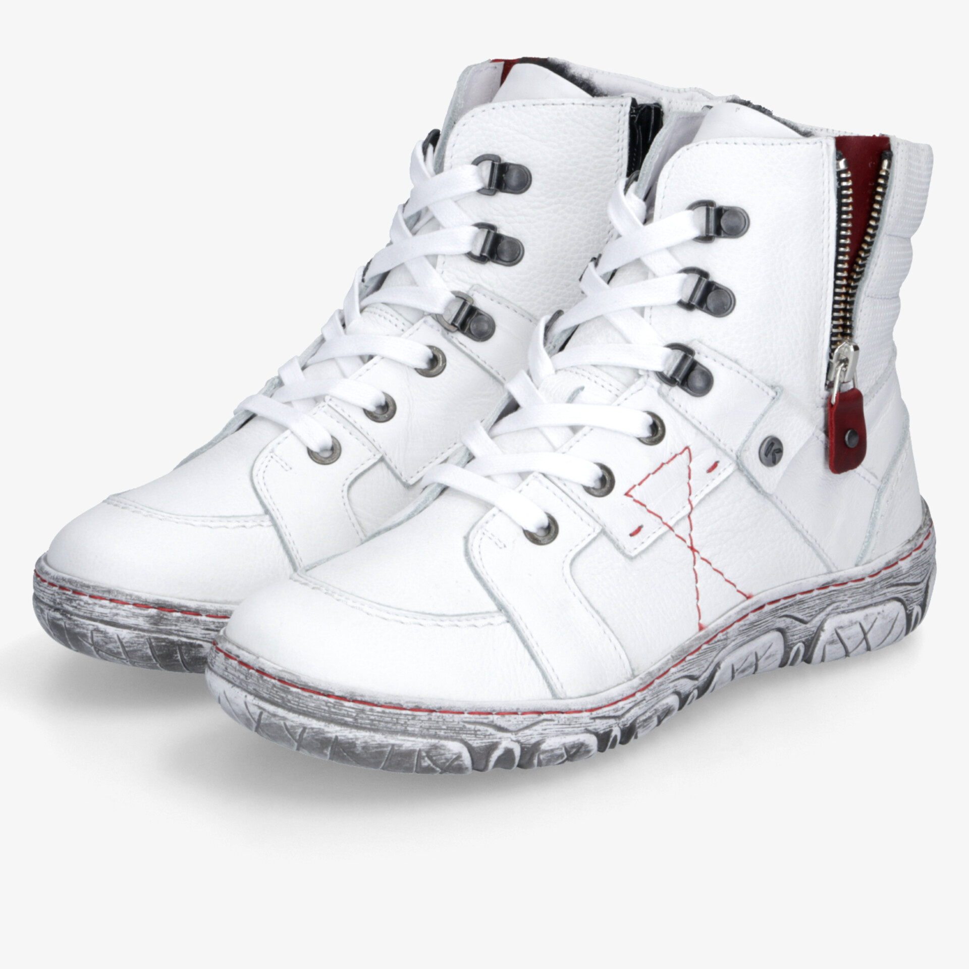 KRISBUT Damen Schnürstiefeletten weiß
