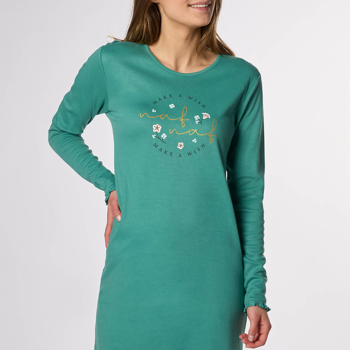 NAF NAF<br>Camisola de mangas compridas em tweed de algodão