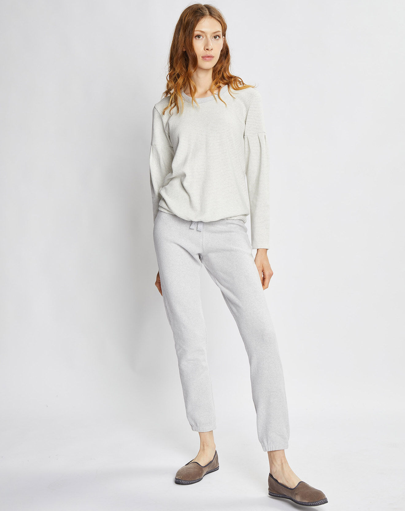 Le Chat Pyjama Sweethome gris chiné/blanc