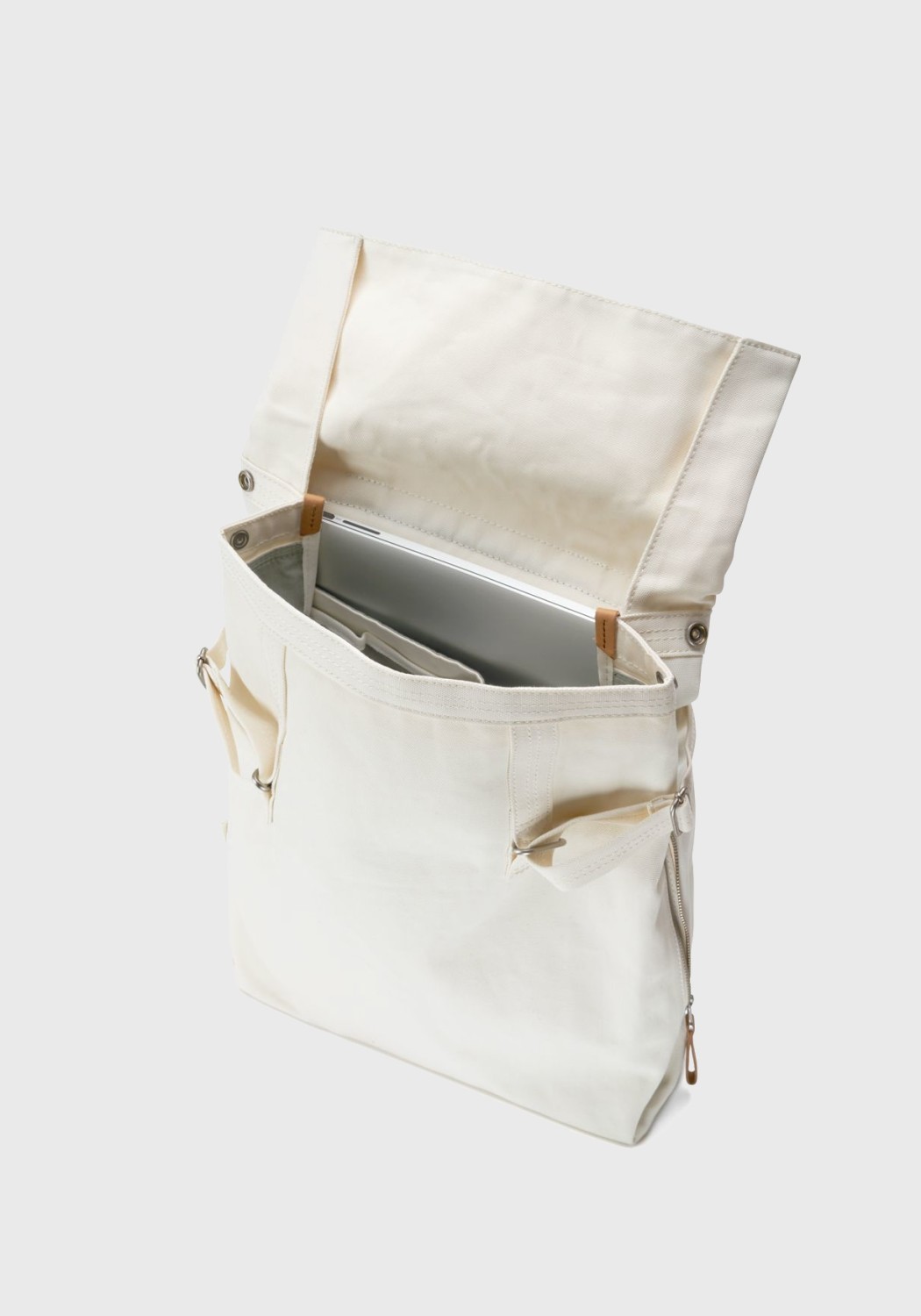 Qwstion Bananatex Flap Tote Medium Natural White