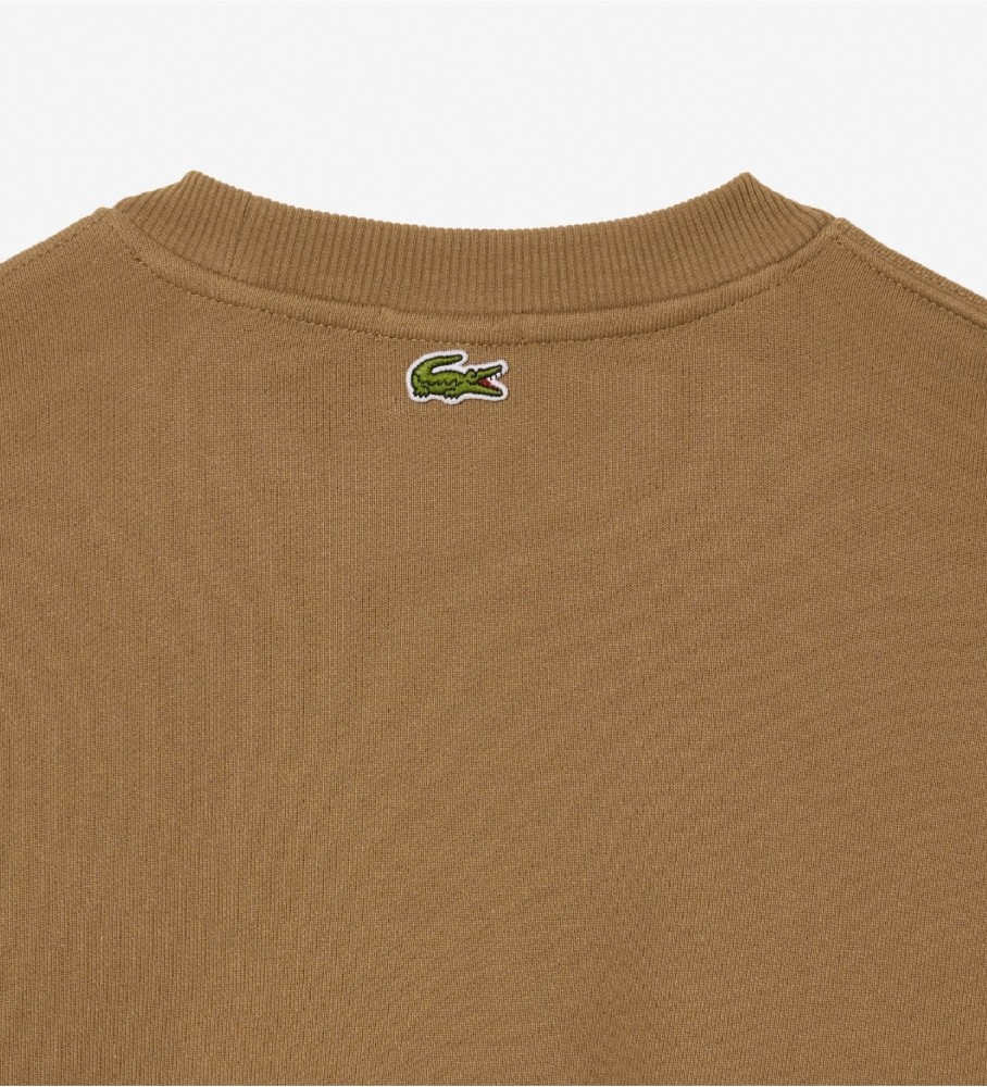 Moletom Lacoste Jogger, modelagem solta, com logo marrom.