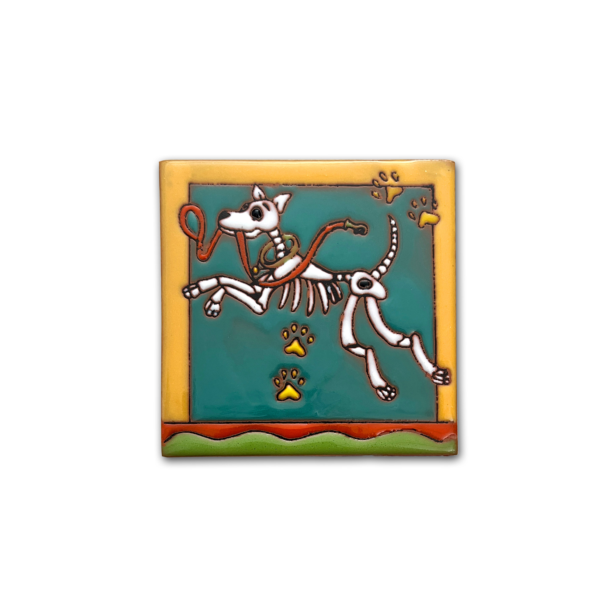 Reliefkachel 'Hund' multicolor, H 10 cm, B 10 cm von fischer's lagerhaus