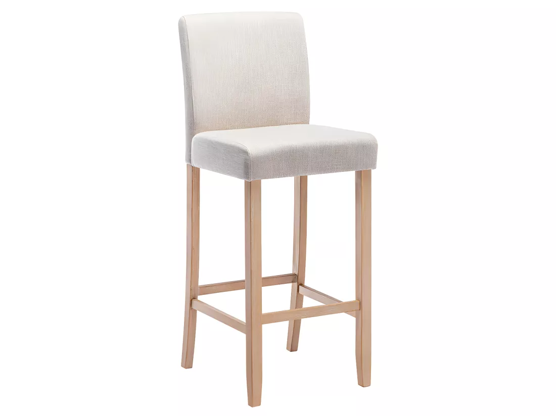 Lot de 2 tabourets de bar - Tissu - Beige - ROVIGO