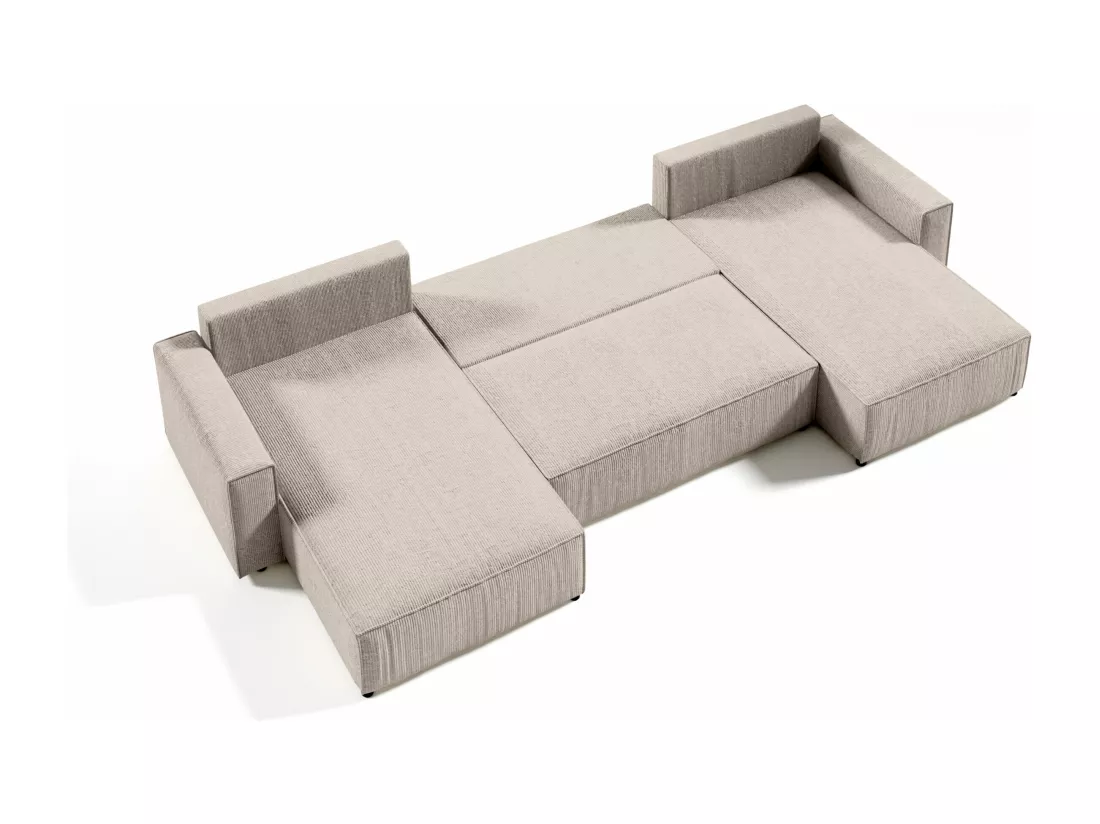 CANAPÉ PANORAMIQUE en tissu côtelé Bento U Beige