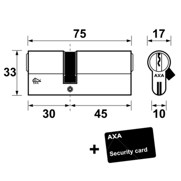 AXA veiligheidscilinder xtreme 30-45mm SKG***