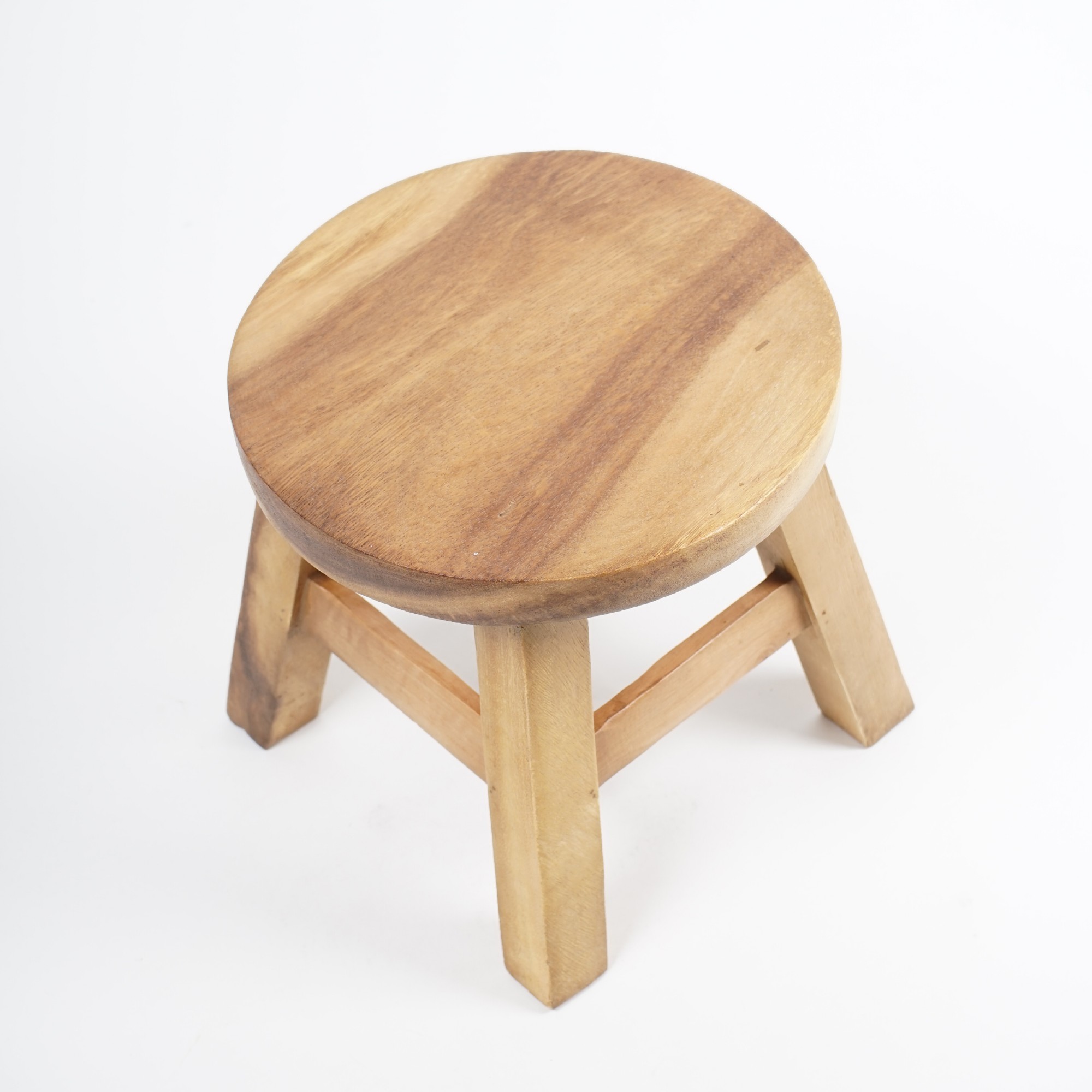 Massiver kleiner Hocker, natur, H 25 cm, Ø 25 cm von fischer's lagerhaus